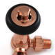 Wyvern Eton Polished Copper Traditional Corner Manual Radiator Valve & Lockshield