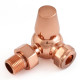 Wyvern Eton Polished Copper Traditional Corner Manual Radiator Valve & Lockshield