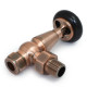 Wyvern Eton Antique Copper Traditional Angled Manual Radiator Valve & Lockshield