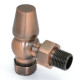 Wyvern Eton Antique Copper Traditional Angled Manual Radiator Valve & Lockshield