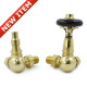 Wyvern Amberley Polished Brass Corner Thermostatic Radiator Valves