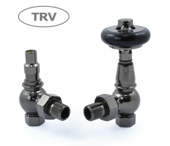 Wyvern Amberley Black Nickel Angled Thermostatic Radiator Valves