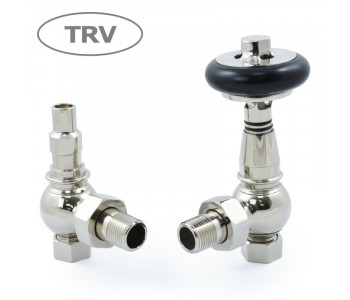 Wyvern Amberley Nickel Angled Thermostatic Radiator Valves