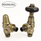 Wyvern Commodore Antique Brass Angled Thermostatic Radiator Valves