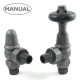 Wyvern Commodore Pewter Angled Thermostatic Radiator Valves