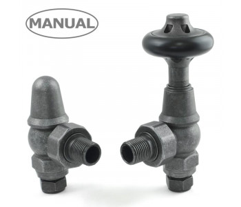 Wyvern Commodore Pewter Angled Thermostatic Radiator Valves