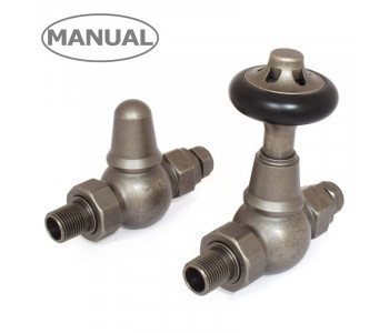 Wyvern Commodore Pewter Straight Thermostatic Radiator Valves