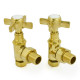 Wyvern Westminster Unlacquered Brass Angled Crosshead Radiator Valves