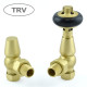 Wyvern Faringdon Brushed Brass Angled Thermostatic Radiator Valves