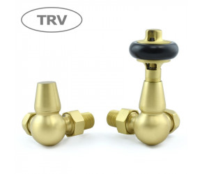 Wyvern Faringdon Brushed Brass Corner Thermostatic Radiator Valves