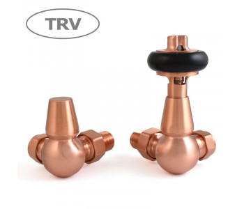 Wyvern Faringdon Brushed Copper Corner Thermostatic Radiator Valves