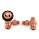 Wyvern Faringdon Brushed Copper Corner Thermostatic Radiator Valves