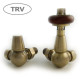 Wyvern Faringdon Antique Brass Corner Thermostatic Radiator Valves