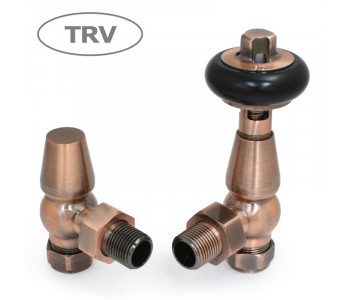 Wyvern Faringdon Antique Copper Angled Thermostatic Radiator Valves