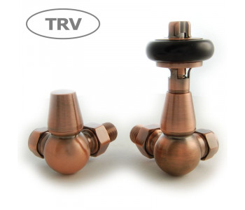 Wyvern Faringdon Antique Copper Corner Thermostatic Radiator Valves