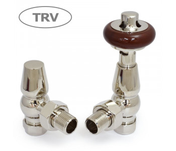 Wyvern Faringdon Nickel Angled Thermostatic Radiator Valves