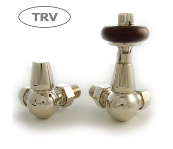 Wyvern Faringdon Nickel Corner Thermostatic Radiator Valves