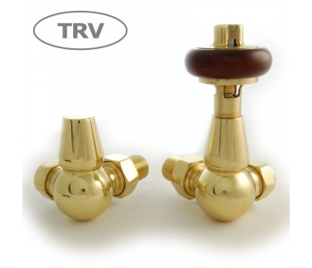 Wyvern Faringdon Polished Brass Corner Thermostatic Radiator Valves