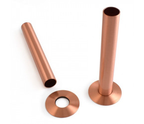 Wyvern Brushed Copper 130mm Pipe Cover & Floorplate Set