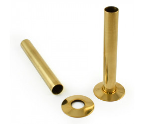 Wyvern Unlacquered Brass 130mm Pipe Cover & Floorplate Set