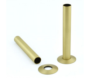 Wyvern Brushed Brass 130mm Pipe Cover & Floorplate Set