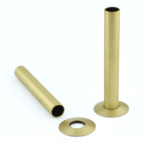 Wyvern Brushed Brass 130mm Pipe Cover & Floorplate Set