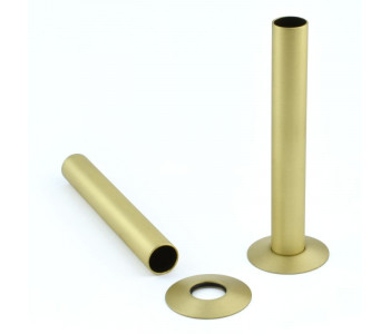 Wyvern Brushed Brass 130mm Pipe Cover & Floorplate Set