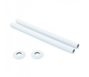 Wyvern White 300mm Pipe Cover & Floorplate Set