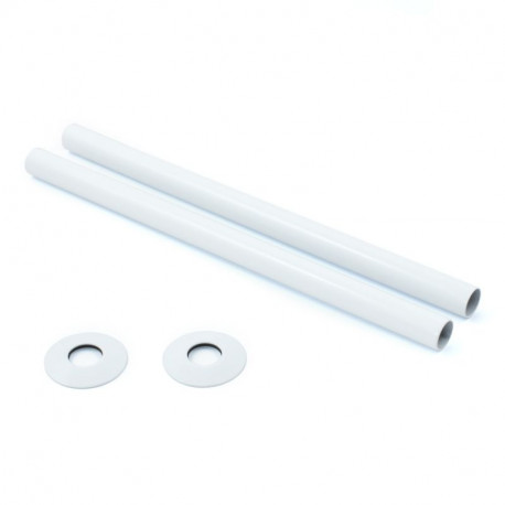 Wyvern White 300mm Pipe Cover & Floorplate Set