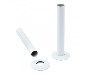 Wyvern White 130mm Pipe Cover & Floorplate Set