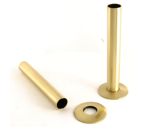 Wyvern Polished Brass 130mm Pipe Cover & Floorplate Set