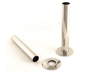 Wyvern Polished Nickel 130mm Pipe Cover & Floorplate Set