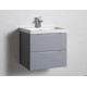 Tailored Naples Smile Tailored Grey 600mm Wall Hung Two Drawer Vanity Unit and Basin