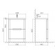 Tailored Venice Tailored Grey 600mm Floorstanding Rounded Two Drawer Vanity Unit