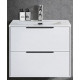 Tailored Orca White 600mm Two Drawer Wall Hung Vanity Unit with Black Handles