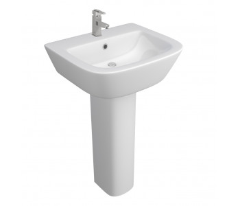 Kartell Project Round 530mm 1 Tap Hole Basin with Pedestal