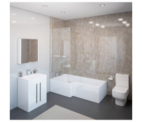 Kartell Purity 600mm White Bathroom Vanity Unit with Basin and Close Coupled Toilet