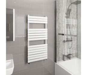 Wyvern White Flat Panel Heated Towel Rail 1292mm x 500mm