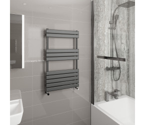 Wyvern Matt Anthracite Flat Panel Heated Towel Rail 912mm x 500mm