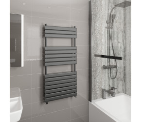 Wyvern Matt Anthracite Flat Panel Heated Towel Rail 1292mm x 500mm