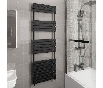 Wyvern Matt Black Flat Panel Heated Towel Rail 1748mm x 500mm