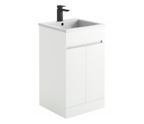 Iona Sky White Floor Standing Bathroom Vanity Unit & Basin 500mm