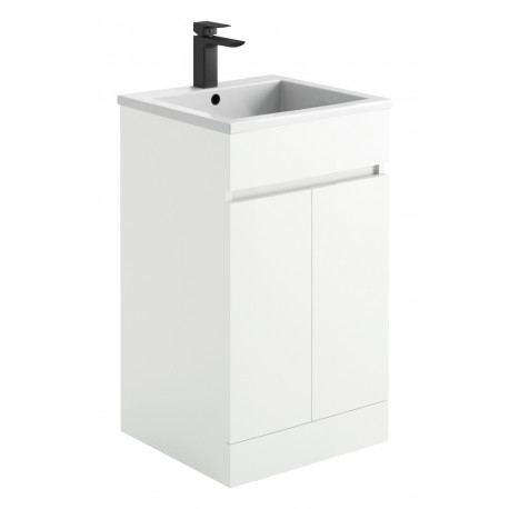 Iona Sky White Floor Standing Bathroom Vanity Unit & Basin 500mm