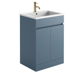 Iona Sky Blue Floor Standing Bathroom Vanity Unit & Basin 600mm