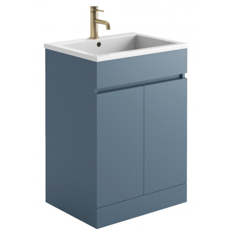 Iona Sky Blue Floor Standing Bathroom Vanity Unit & Basin 600mm