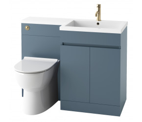 Iona Sky Blue Right Hand 1100mm Bathroom Vanity and WC Combination Unit