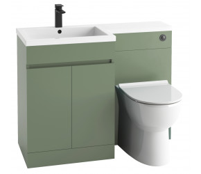 Iona Sky Green Left Hand 1100mm Bathroom Vanity and WC Combination Unit