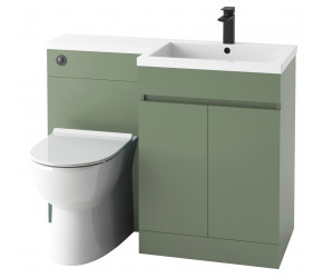 Iona Sky Green Right Hand 1100mm Bathroom Vanity and WC Combination Unit
