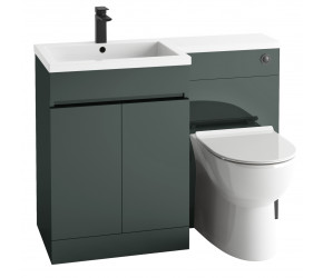 Iona Sky Anthracite Left Hand 1100mm Bathroom Vanity and WC Combination Unit