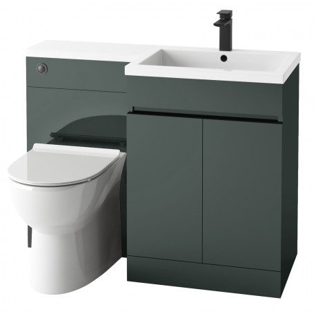 Iona Sky Anthracite Right Hand 1100mm Bathroom Vanity and WC Combination Unit